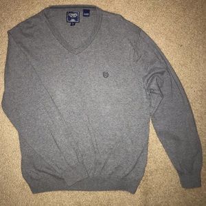 Chaps Solid Gray Sweater